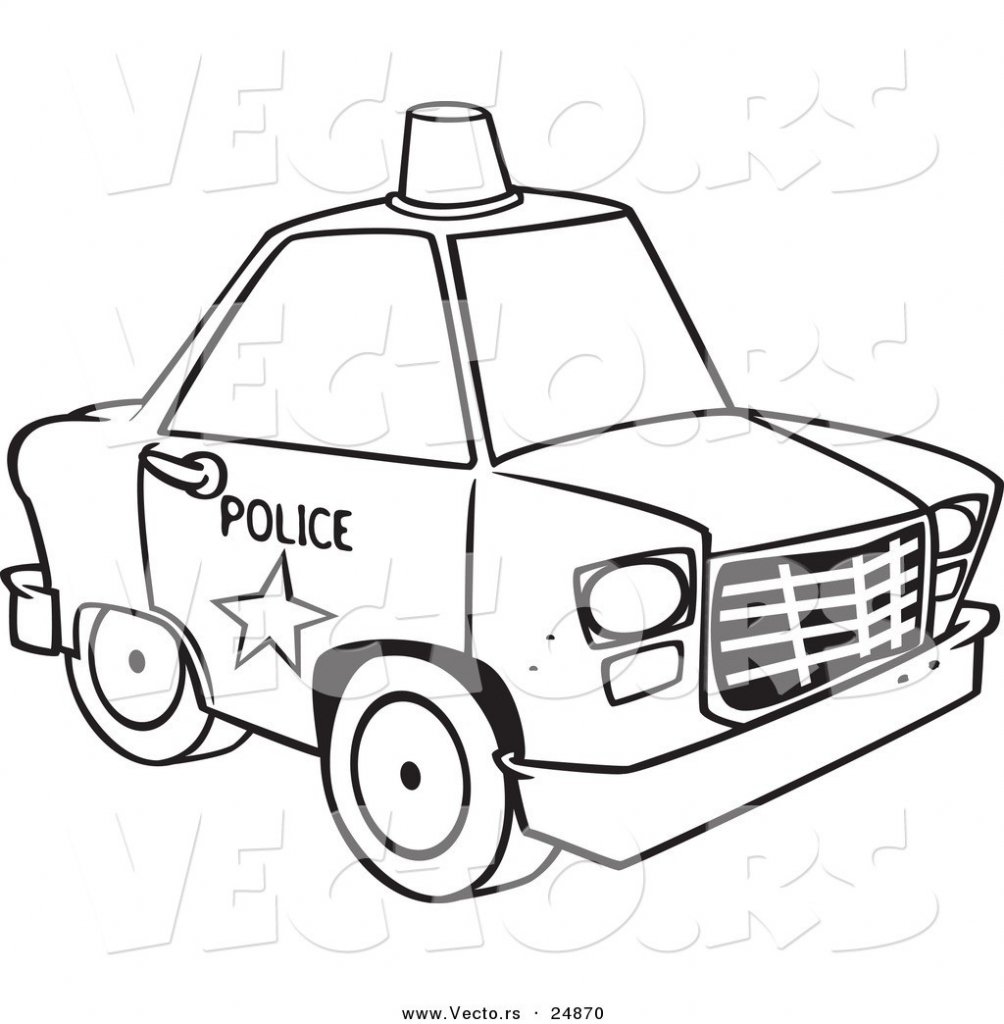 colouring cartoon police car