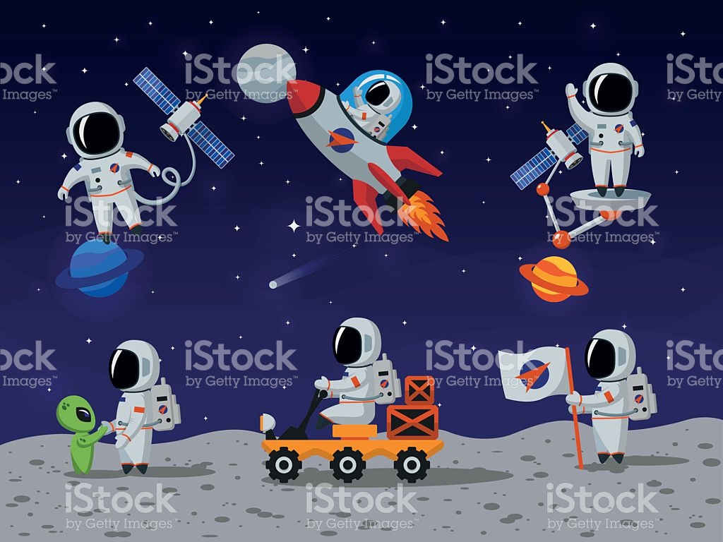 astronauts-vector-characters-set-in-flat-cartoon-style-vector-id534308516
