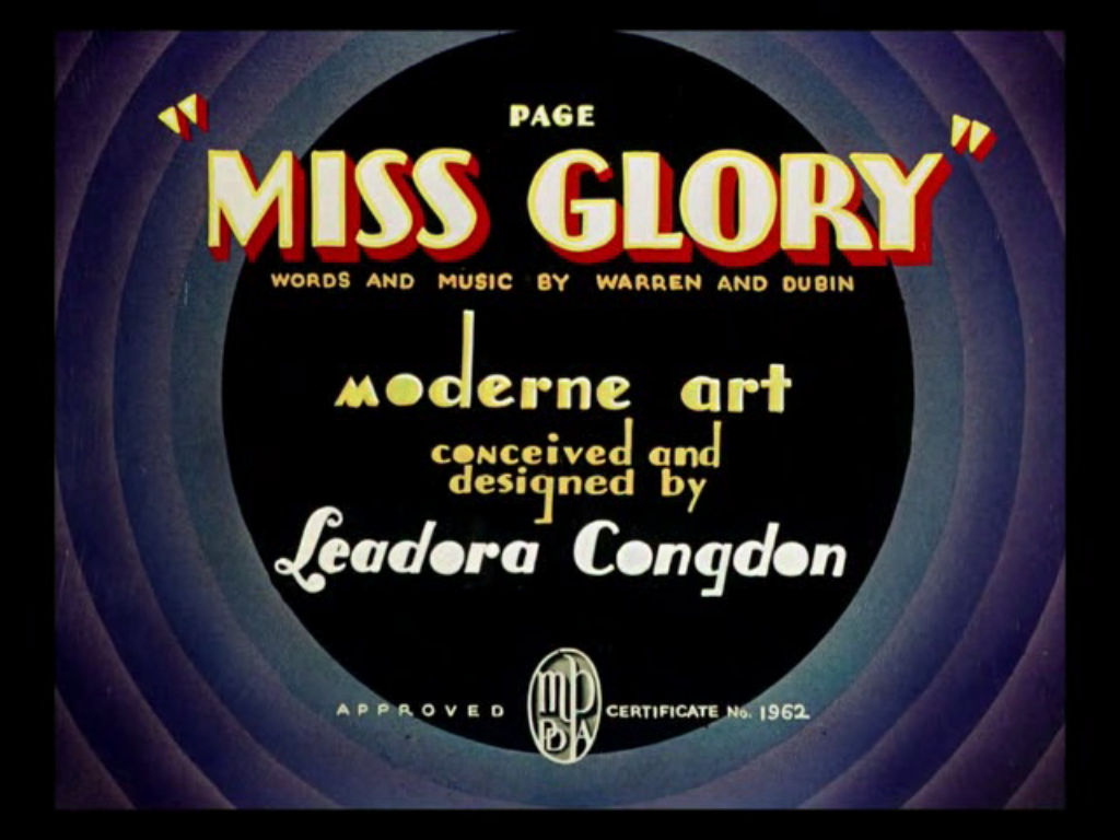 Page Miss Glory cartoon title card