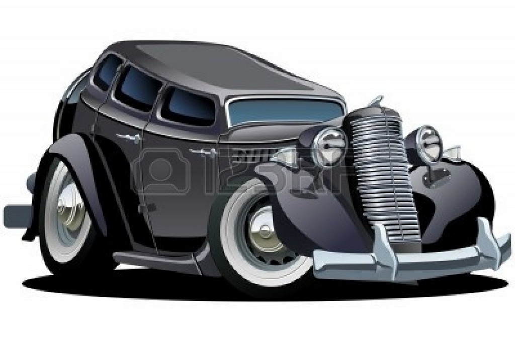 black cartoon car