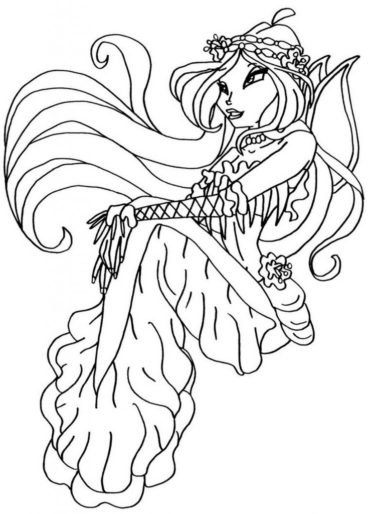 winx club coloring free kids