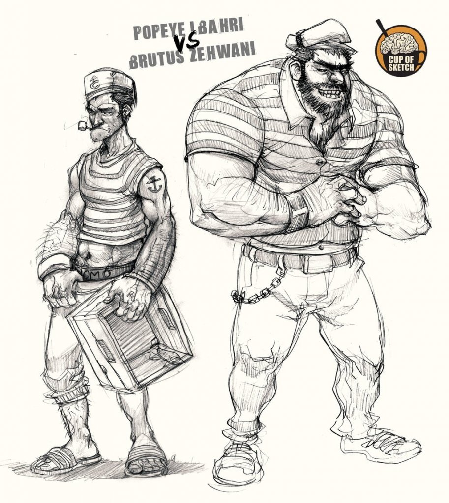Popeye and brutus coloring Picture. 