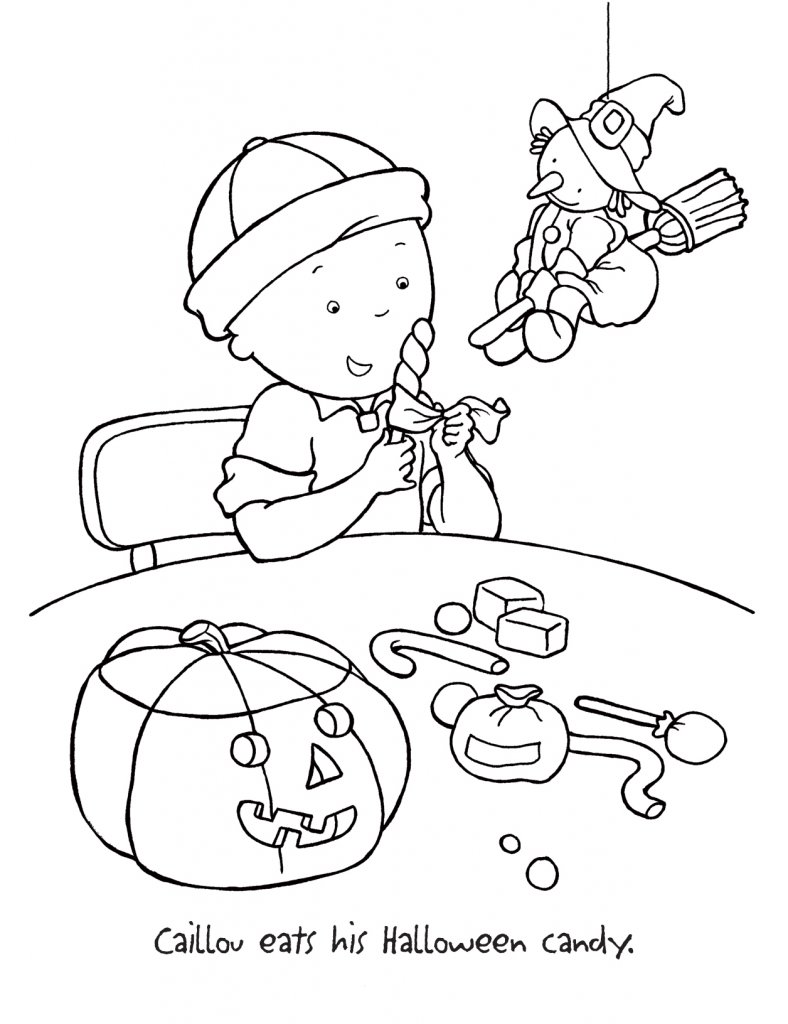 Caillou Halloween Coloring Pages