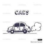 Cartoon car blowing