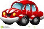 cartoon red car