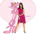 ashwariya with pink panther