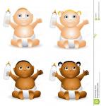 cartoon babies bottles